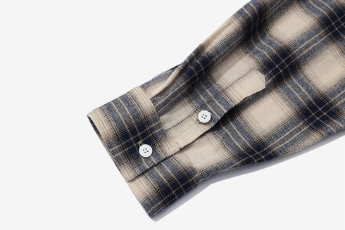 Vintage Plaid Shirt Logo Embroidered Top Jacket